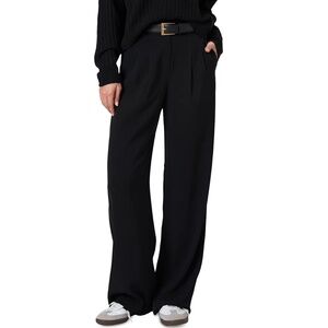 French Connection High Waisted Pleated Wide Leg Trouser 8 Black